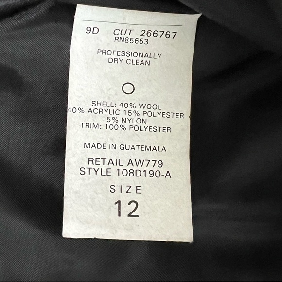 Vintage Koret Wool Blend Jacker Women’s Size 12 Black Red Blazer - Picture 8 of 8